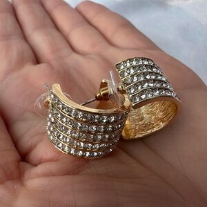 Gold and Silver Gemstone Encrusted Earrings